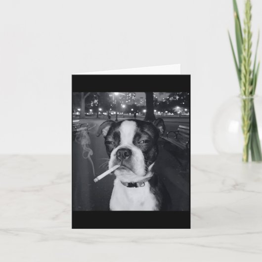 Funny Smoking Dog Meme Cigarette Gen Z Meme Dog Lo Kaart (Voorkant)