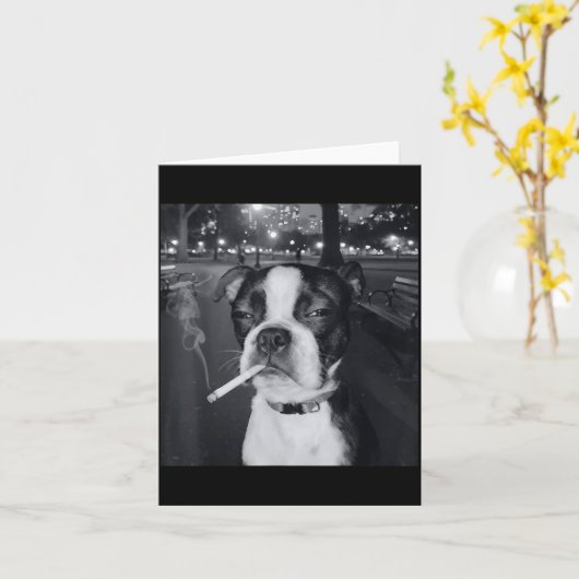 Funny Smoking Dog Meme Cigarette Gen Z Meme Dog Lo Kaart (Gele Bloem)