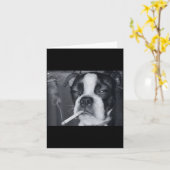 Funny Smoking Dog Meme Cigarette Gen Z Meme Dog Lo Kaart (Gele Bloem)