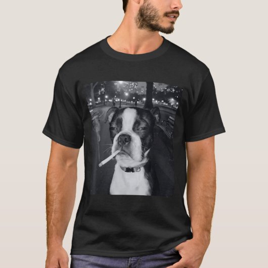 Funny Smoking Dog Meme Cigarette Gen Z Meme Dog Lo T-shirt (Voorkant)