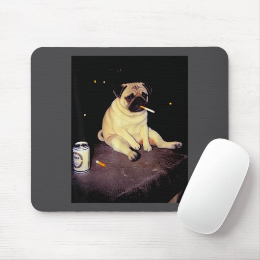 Funny Smoking Dog Pug Meme  Muismat (Met muis)