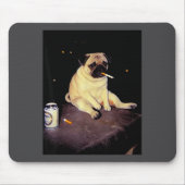 Funny Smoking Dog Pug Meme  Muismat (Voorkant)