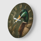 Funny Smoking Duck Hunter Cabin  Grote Klok (Hoek)