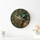 Funny Smoking Duck Hunter Cabin  Grote Klok (Huis)