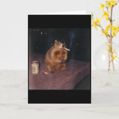 Funny Smoking Groundhog Cigarette Gen Z Retro Meme Kaart (Gele Bloem)