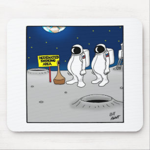 Funny Smoking in Space Cartoon Gifts Muismat