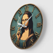 Funny Smoking Mona Lisa Grote Klok (Hoek)