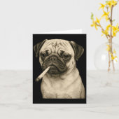 Funny Smoking Pug Dog Cigarette Gen Z Meme Graphic Kaart (Gele Bloem)