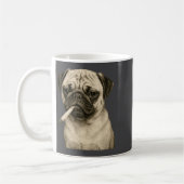 Funny Smoking Pug Dog Cigarette Gen Z Meme Graphic Koffiemok (Links)
