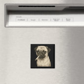 Funny Smoking Pug Dog Cigarette Gen Z Meme Graphic Magneet (Insitu (Vaatwasser))