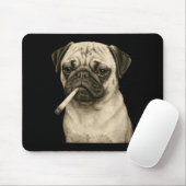 Funny Smoking Pug Dog Cigarette Gen Z Meme Graphic Muismat (Met muis)