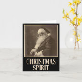 Funny Smoking Santa Claus Christmas Srit Vintage  Kaart (Gele Bloem)