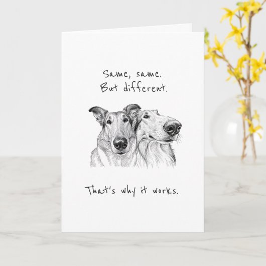 Funny Smooth Collie Rough Collie BFF Anniversary Kaart (Gele Bloem)