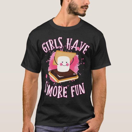 Funny Smores Camping Girls hebben nog meer vun Cam T-shirt (Voorkant)