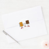 Funny Smores Characters Cartoon Ronde Sticker (Envelop)