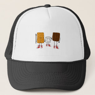Funny Smores Characters Cartoon Trucker Pet