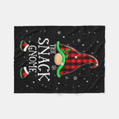 Funny Snack Gnome Buffalo Plaid Matching Christmas Fleece Deken (Voorkant (Horizontaal))