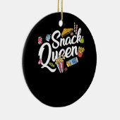 Funny Snack Lover Design voor meisjes Snack Qu Keramisch Ornament (Rechts)