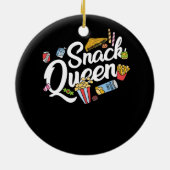 Funny Snack Lover Design voor meisjes Snack Qu Keramisch Ornament (Achterkant)