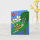 Funny Snail Editable Kaart (Gele Bloem)
