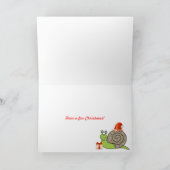 Funny Snail-kerstkaart Feestdagen Kaart (Binnen)