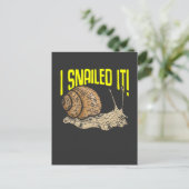 Funny Snail Lover Gardener Slug Pun Briefkaart (Staand voorkant)