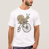 Funny Snail on a Bike T-shirt (Voorkant)