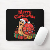 Funny Snail Santa Hat Animals Lovers Ugly Christma Muismat (Met muis)