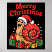 Funny Snail Santa Hat Animals Lovers Ugly Christma Poster (Voorkant)