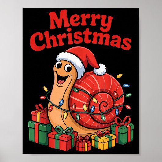 Funny Snail Santa Hat Animals Lovers Ugly Christma Poster (Voorkant)