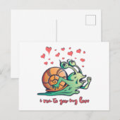 Funny Snail-Valentijn Briefkaart (Voorkant / Achterkant)