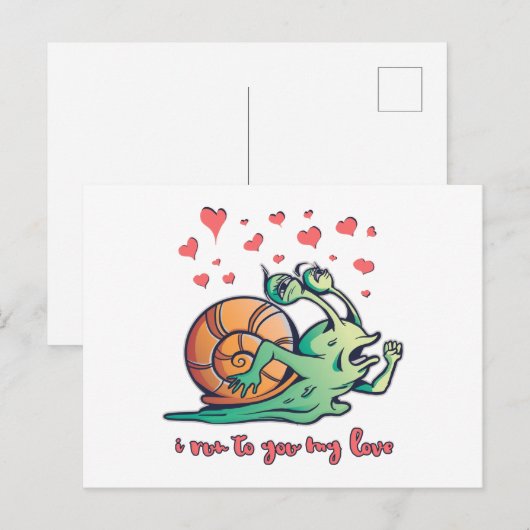 Funny Snail-Valentijn Briefkaart (Voorkant / Achterkant)