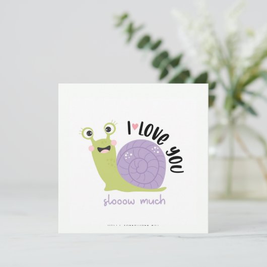 Funny Snail Valentijnsdag Wenskaart Feestdagenkaart (Staand voorkant)