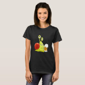 Funny Snail With Beer Garden T-shirt (Voorkant volledig)
