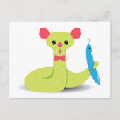 Funny Snake Clown w/ Snake Balloon Animal Postcad Briefkaart (Voorkant)