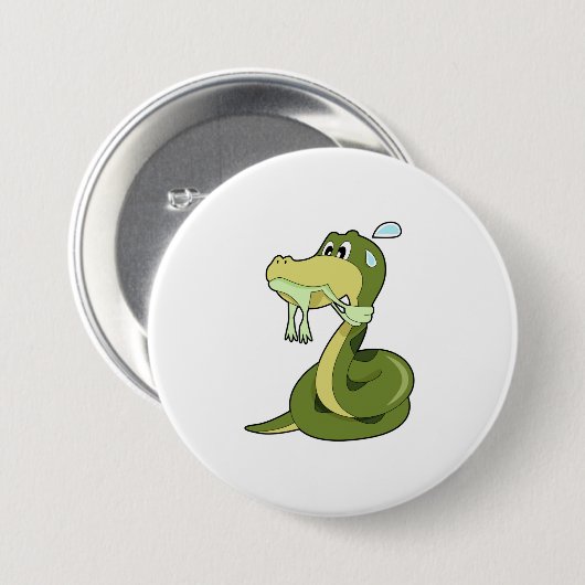 Funny Snake Ronde Button 7,6 Cm (Voorkant /achterkant)