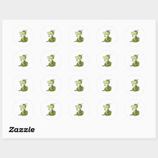 Funny Snake Ronde Sticker (Vel)