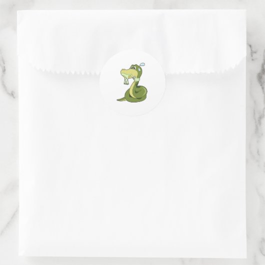 Funny Snake Ronde Sticker (Tas)