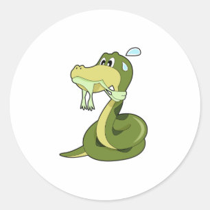 Funny Snake Ronde Sticker