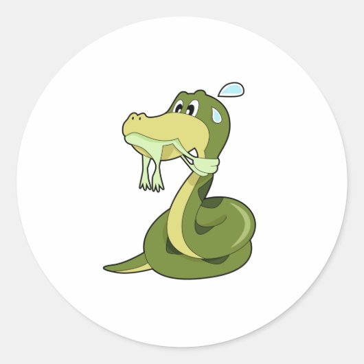 Funny Snake Ronde Sticker (Voorkant)