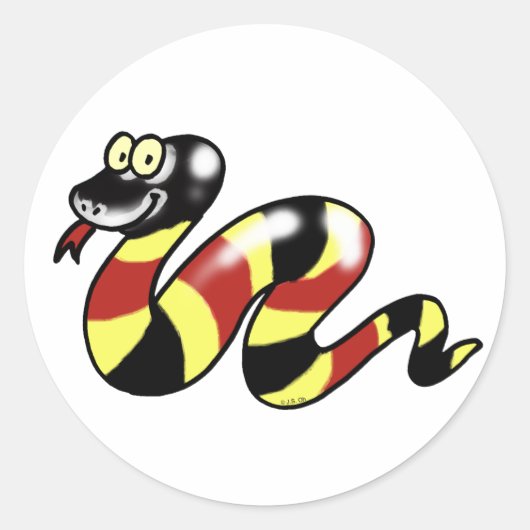 Funny snake ronde sticker (Voorkant)