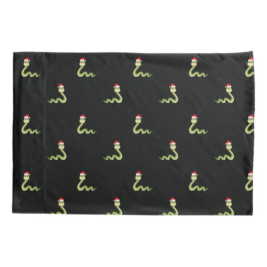 Funny Snake Santa Claus Pet Merry Kerstmis Kussensloop (Achterkant)