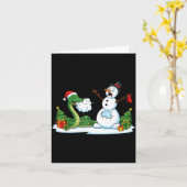 Funny Snake Snowman Christmas Tree Xmas Womens Men Kaart (Gele Bloem)