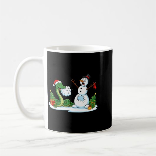 Funny Snake Snowman Christmas Tree Xmas Womens Men Koffiemok (Links)