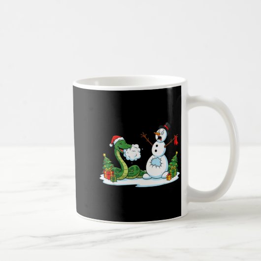 Funny Snake Snowman Christmas Tree Xmas Womens Men Koffiemok (Rechts)