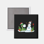 Funny Snake Snowman Christmas Tree Xmas Womens Men Magneet (Voorkant / Achterkant)