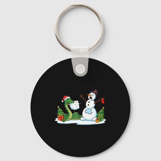 Funny Snake Snowman Christmas Tree Xmas Womens Men Sleutelhanger (Voorkant)