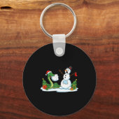 Funny Snake Snowman Christmas Tree Xmas Womens Men Sleutelhanger (Voorkant)