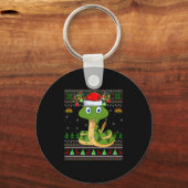 Funny Snake Ugly Christmas Sweaters Holiday Santa Sleutelhanger (Voorkant)