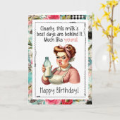 Funny Snarky Birthday Card Best Days Behind You Kaart (Gele Bloem)